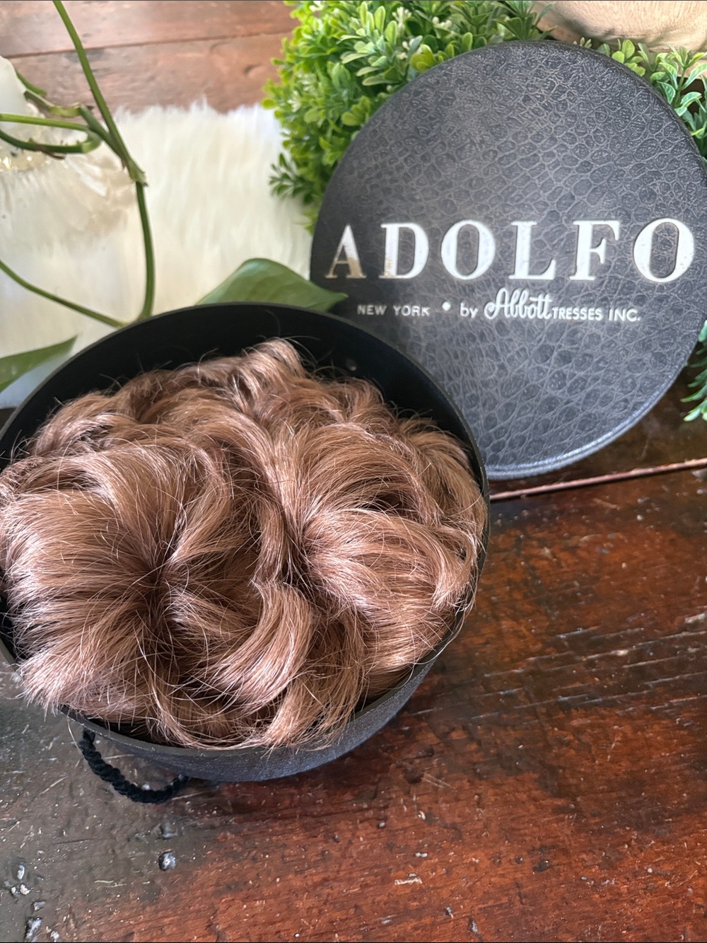 Vintage Adolfo Hairpiece and Hat Box